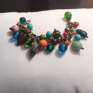 Brilliant glass and Bead Bracelet of multi colors